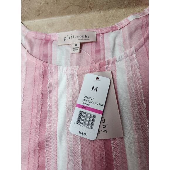 NWT Philosophy Tunic Blouse Size M 3/4 Sleeve Boho Linen $68 - Picture 3 of 6